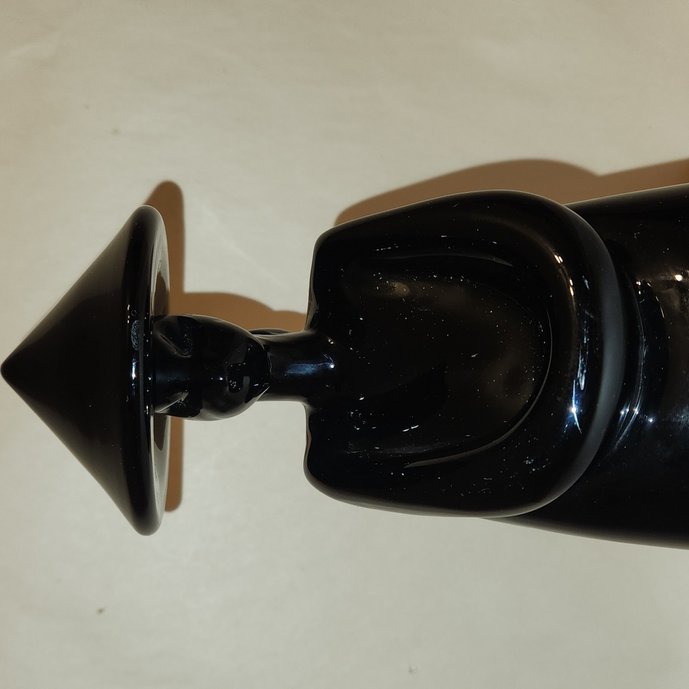 ARCHIMEDE SEGUSO MURANO Glass Chinese Figurine Chinese Kneeling Black - Picture 4 of 10